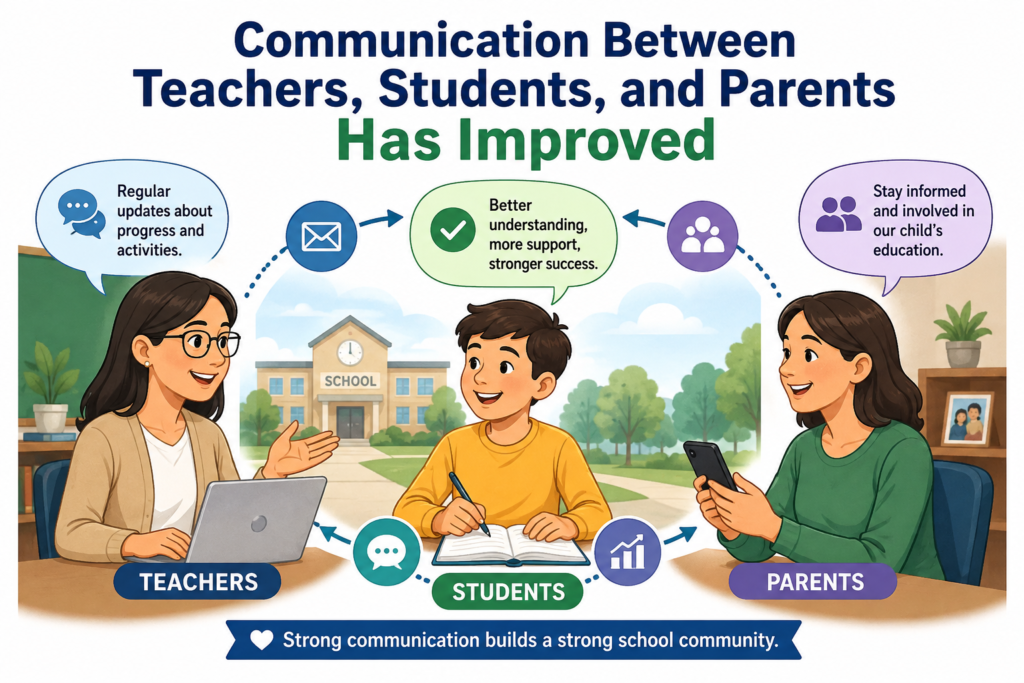 Communication Between Teachers, Students, and Parents Has Improved